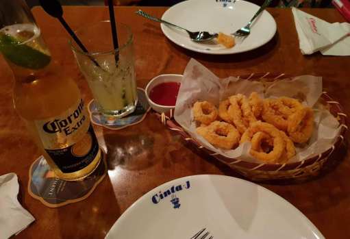 Some foods and drinks we ordered at Cinta-J Restaurant & Lounge in Wan Chai Hong Kong